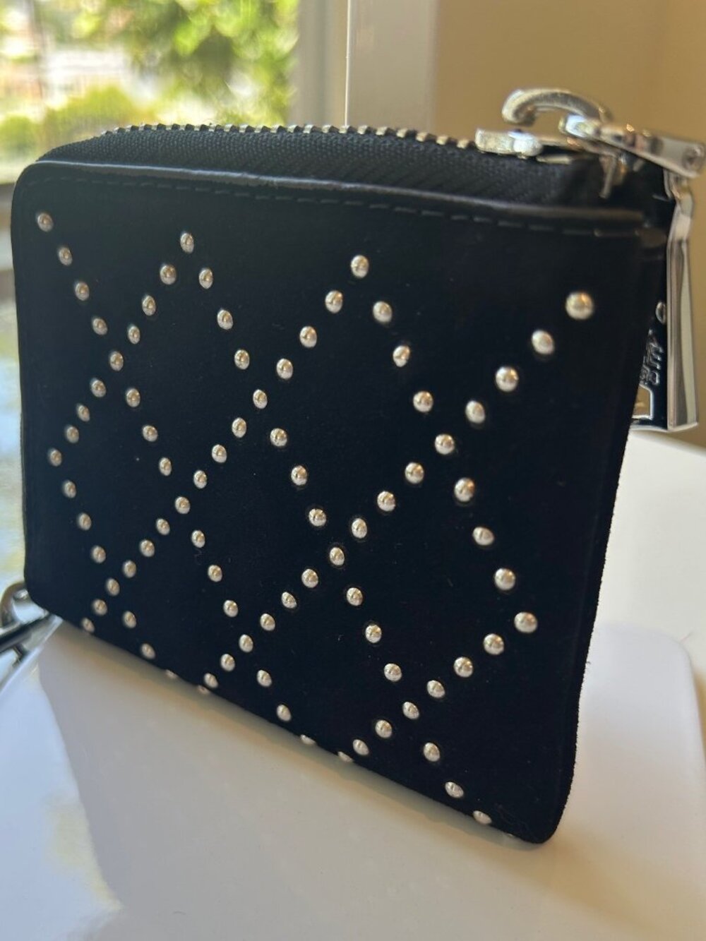 AIMEE KESTENBERG Black Suede Studded Ava Wristlet Wallet NWT - Picture 4 of 11